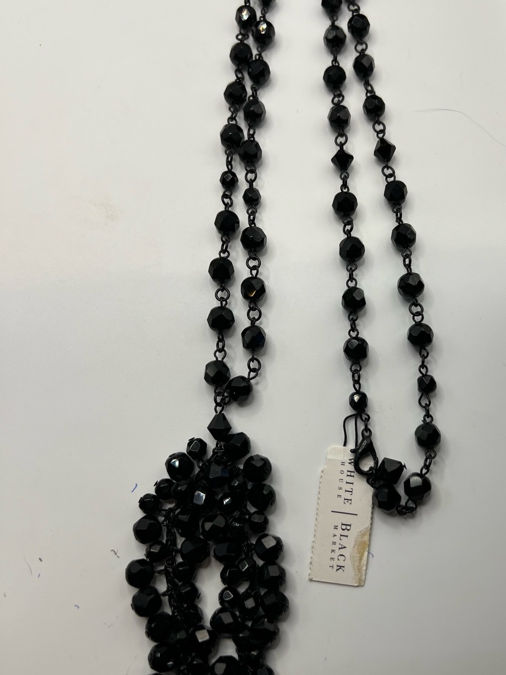 White House Black Market Black Faceted Bead Pendant Necklace